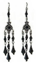 Black Victorian Angel Earrings