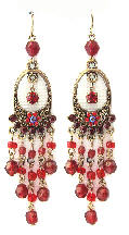 Red Oval Gothic Earrings