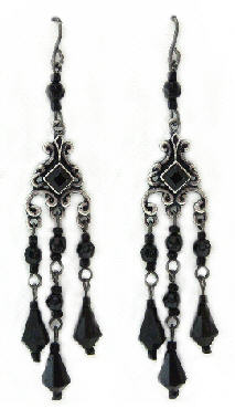 Black Victorian Angel Earrings