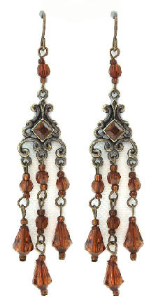 Amber Victorian Angel Earrings