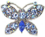 Blue Boho Butterfly Brooch