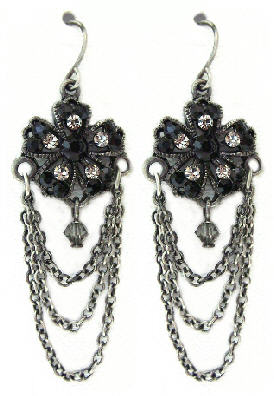 Black Gothic Chain Earrings