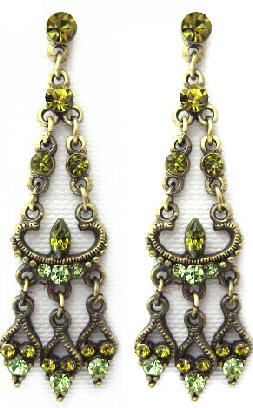 Green Victoriana Gothic Earrings