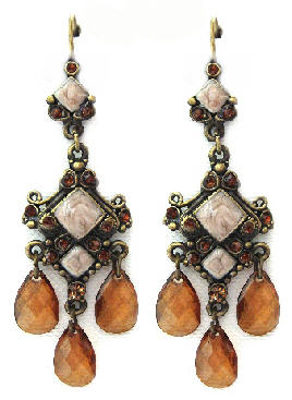 Amber Gothic Square Earrings