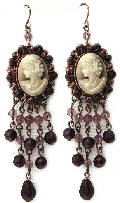 Purple Victorian Cameo Earrings