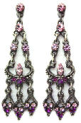 Purple Crystal Victorian Earrings