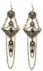 Ornate Gothic Plum Earrings