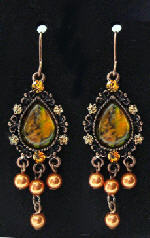Amber Crystal Gothic Earrings