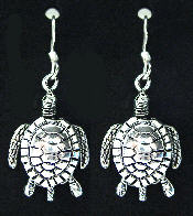 Sterling Silver Turtle Earrings
