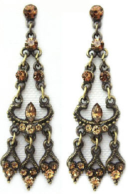 Amber Crystal Victoriana Earrings