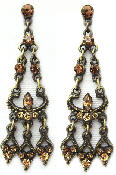 Amber Crystal Victorian Earrings