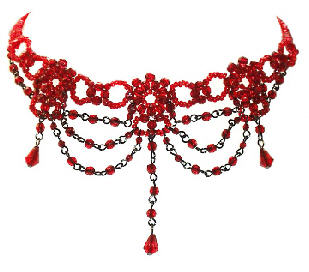 Red Beaded Gothic Choker