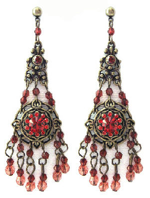 Red Crystal Gothic Earrings